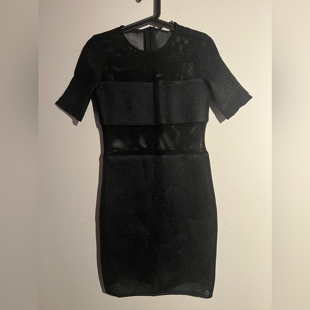 TOPSHOP Unique black mesh dress